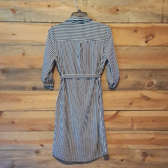 Mlle Gabrielle Black and White Striped Dress - Picture 4 of 4